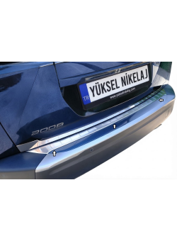 Peugeot 2008 Krom Arka Tampon Eşiği 2019 Üzeri Uyumlu 