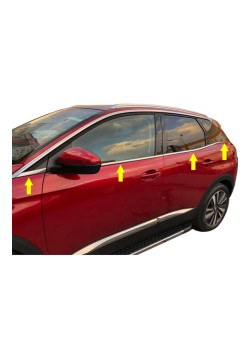 Peugeot 3008 Krom Cam Çıtası 2016 Üzeri 8 Parça P.Çelik Peugeot 3008 Krom Cam Çıtası 2016 Üzeri 8 Parça P.Çelik