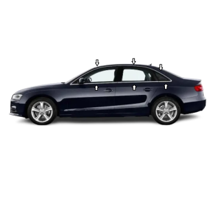 Audi A4 Krom Cam Çerçeve Tam Tur 2012-2017 Uyumlu