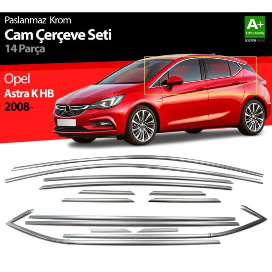 Opel Astra K Krom Cam Çerçeve 2015-2022 Uyumlu 