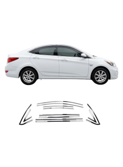 Hyundai Accent Blue Krom Cam Çerçeve Tam Tur 2011-2019 Uyumlu 