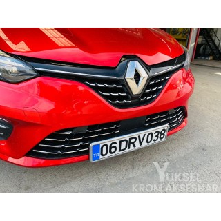 Renault Clio 5 Krom Ön Tampon Çıtası 10 Parça 2019 Üzeri Uyumlu