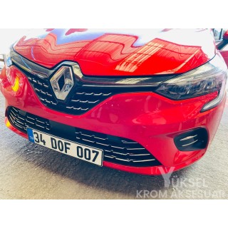 Renault Clio 5 Krom Ön Tampon Çıtası 10 Parça 2019 Üzeri Uyumlu