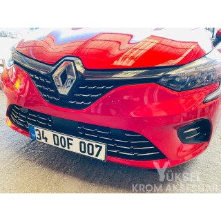 Renault Clio 5 Krom Ön Tampon Çıtası 10 Parça 2019 Üzeri Uyumlu