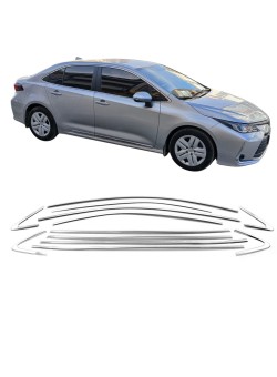 Toyota Corolla 2019 Üzeri Krom Cam Çerçeve Tam Tur 