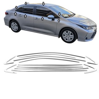 Toyota Corolla Krom Cam Çerçeve Tam Tur 2019 Üzeri Uyumlu