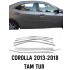 Toyota Corolla Krom Cam Çerçeve 2013-2018 Uyumlu Tam Tur 