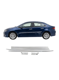 Toyota Corolla Krom Cam Çıtası 2019 Üzeri Uyumlu 8 Parça 