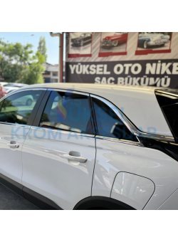 Opel Crossland X Krom Cam Çerçeve Nikelajı Tam Tur 