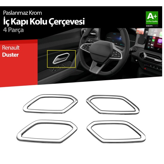 Renault Duster Krom İç Kapı Kolu Çerçevesi 2024 Üzeri Uyumlu 