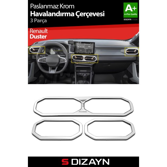 Renault Duster Krom Havalandırma Çerçevesi 2024 Üzeri 