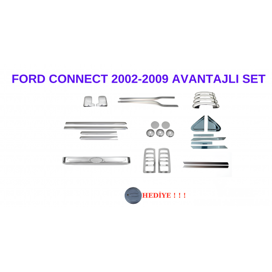 Ford Connect Avantajlı Krom Set 2002-2009 Uyumlu