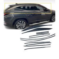 Hyundai Tucson Uyumlu Cam Çerçevesi Kenar Çıtası Krom Tam tur 2021 Üzeri
