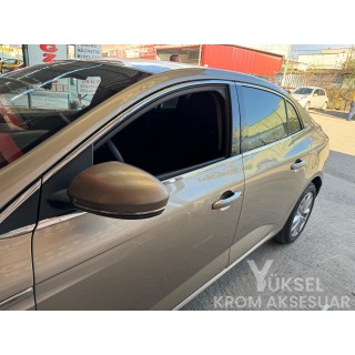 Renault Megane 4 Sedan 12 Parça Paslanmaz Krom Cam Çerçeve Çıta Seti Renault Megane 4 Sedan 12 Parça Paslanmaz Krom Cam Çerçeve Çıta Seti