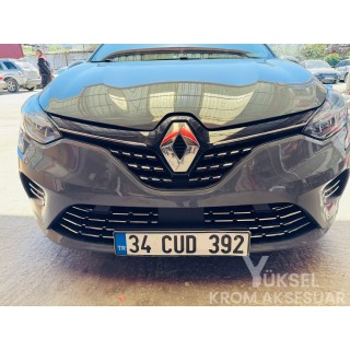 Renault Clio 5 Krom Ön Tampon Çıtası 10 Parça 2019 Üzeri Uyumlu