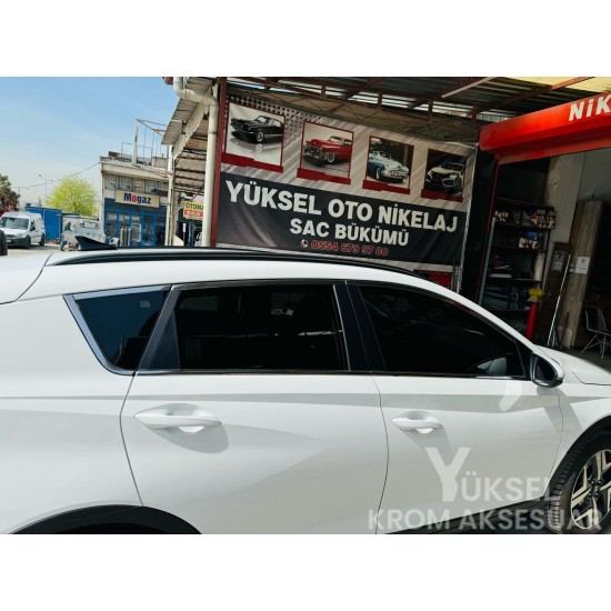 Hyundai Bayon Krom Cam Çerçevesi 12 Parça 2021-2024 Uyumlu Paslanmaz Çelik