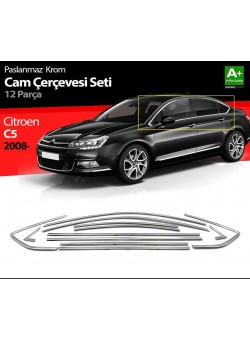 Citroen C5 Krom Cam Çerçeve 2008-2017 Tam Tur 