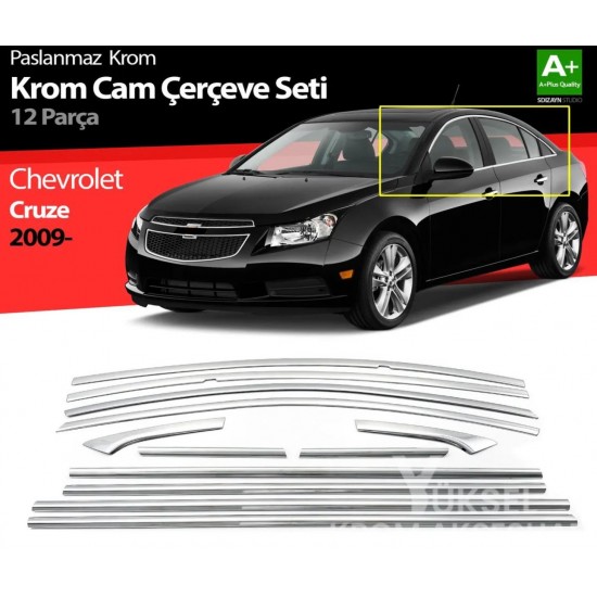 Chevrolet Cruze Sedan Krom Cam Çerçeve Tam Tur 2009-2019