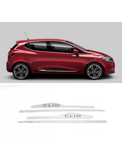 Renault Clio 4 Hb Krom Yan Kapı Çıtası Yazılı 2012-2019 Paslanmaz Çelik 