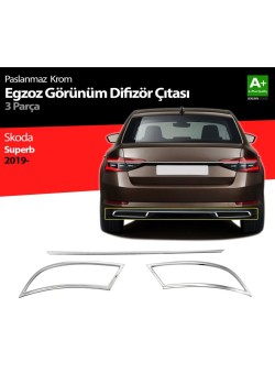 Skoda Süperb Krom Egzoz Difizör Seti 2020 Üzeri 