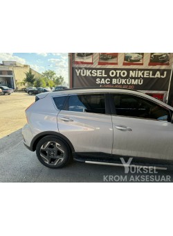 Hyundai Bayon Krom Cam Çerçevesi 12 Parça 2021-2024 Uyumlu Paslanmaz Çelik