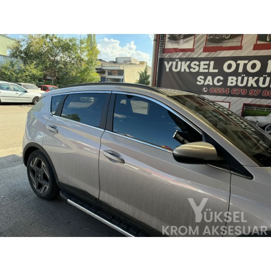 Hyundai Bayon Krom Cam Çerçevesi 12 Parça 2021-2024 Uyumlu Paslanmaz Çelik