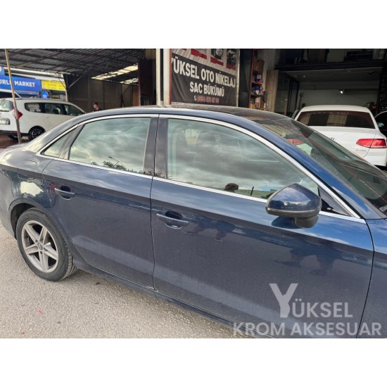 Audi A3 Krom Cam Çerçeve Nikelajı Tam Tur 2012-2021 Uyumlu