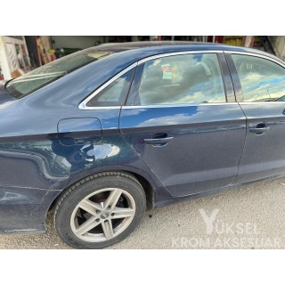 Audi A3 Krom Cam Çerçeve Nikelajı Tam Tur 2012-2021 Uyumlu Audi A3 Krom Cam Çerçeve Nikelajı Tam Tur 2012-2021 Uyumlu