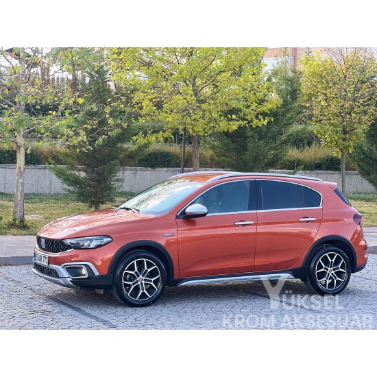 Fiat Egea Cross Krom Cam Çerçeve Tam Tur 2015-2023 Uyumlu