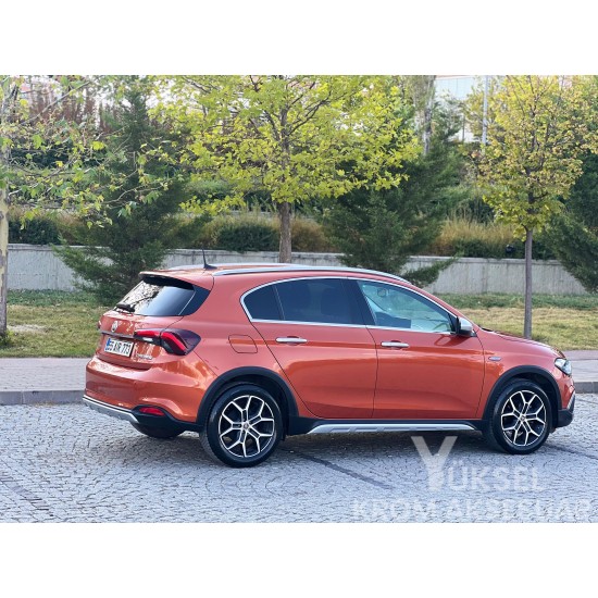 Fiat Egea Cross Krom Cam Çerçeve Tam Tur 2015-2023 Uyumlu