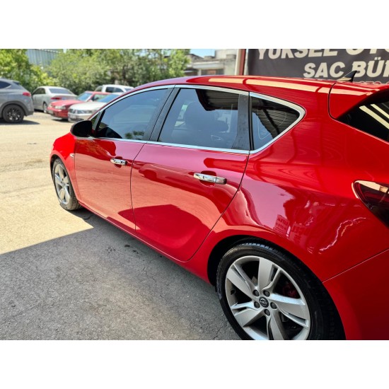 Opel Astra J Hb Krom Cam Çerçeve Nikelajı Tam Tur Paslanmaz Çelik