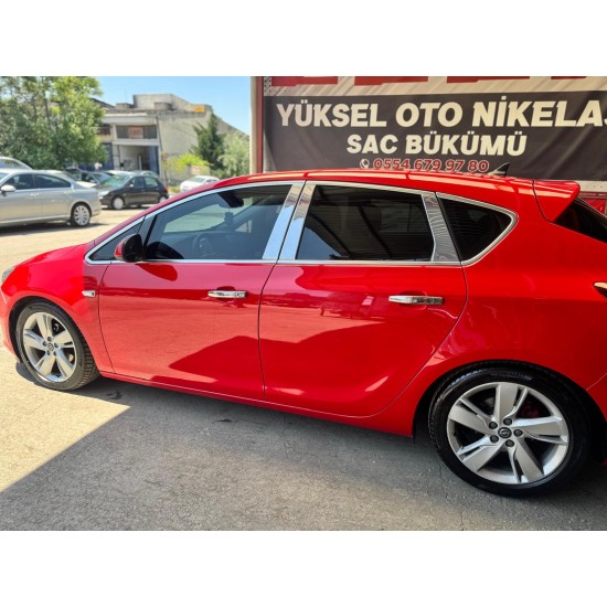 Opel Astra J Hb Krom Cam Çerçeve Nikelajı Tam Tur Paslanmaz Çelik