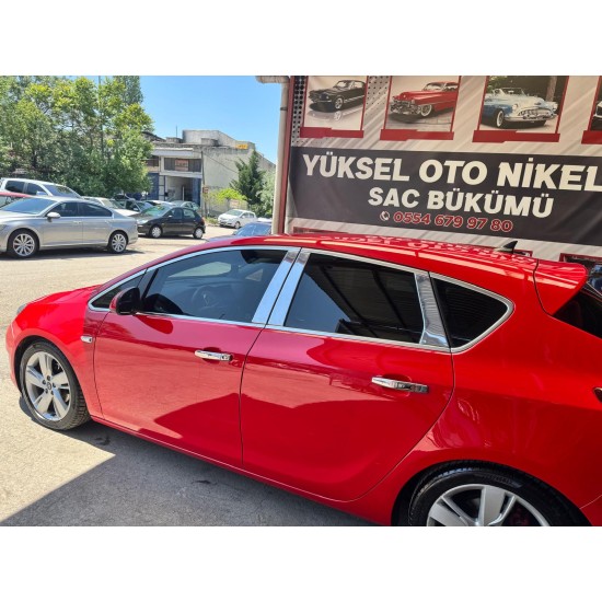 Opel Astra J Hb Krom Cam Çerçeve Nikelajı Tam Tur Paslanmaz Çelik