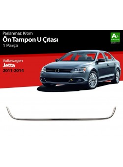 Volkswagen Jetta Krom U Formlu Ön Tampon Çıtası 1 Prç. 2011-2014 Uyumlu