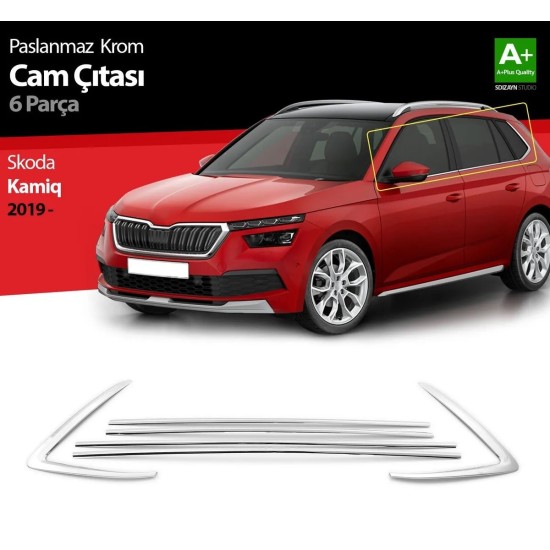 Skoda Kamiq Krom Cam Çıtası 6 Parça 2019 Üzeri