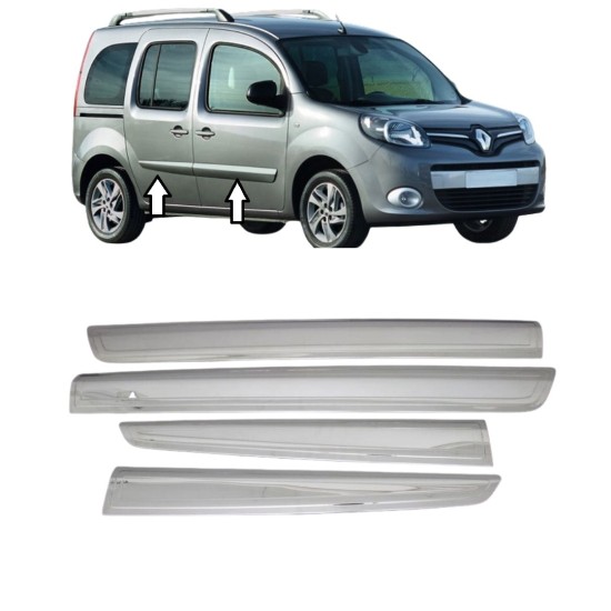 Renault Kangoo Krom Yan Kapı Çıtası 2011-2013 Uyumlu Geniş Modeli