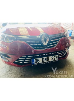 Renault Megane 4 Krom Ön Tampon Çıtası 8 Prç. 2020 Üzeri