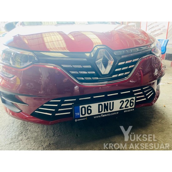 Renault Megane 4 Krom Ön Tampon Çıtası 8 Prç. 2020 Üzeri