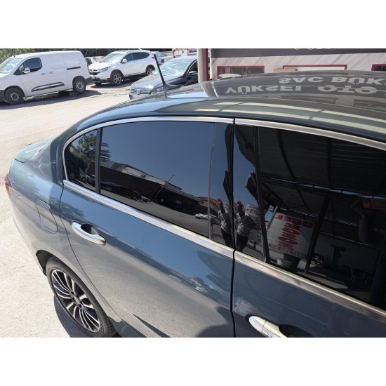 Fiat Egea Krom Mat Cam Çerçeve Tam Tur 2015-2026 Uyumlu Fiat Egea Krom Mat Cam Çerçeve Tam Tur 2015-2026 Uyumlu