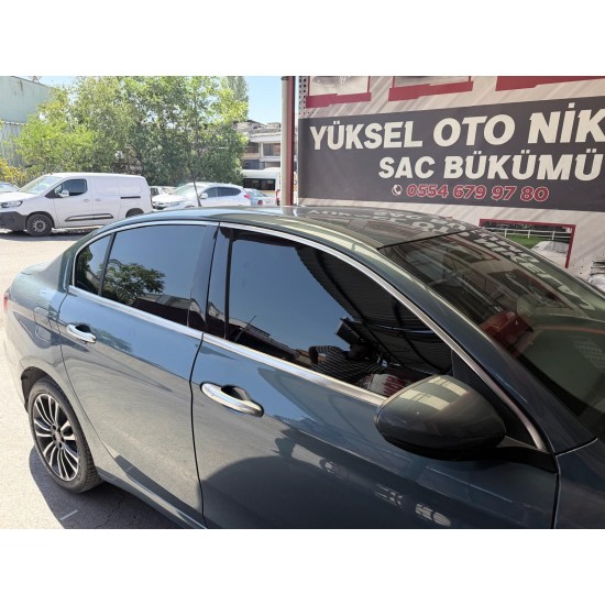 Fiat Egea Krom Mat Cam Çerçeve Tam Tur 2015-2026 Uyumlu Fiat Egea Krom Mat Cam Çerçeve Tam Tur 2015-2026 Uyumlu