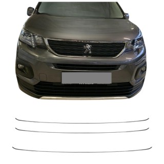 Peugeot Rifter Krom Ön Tampon Çıtası 3 Parça 2019 Üzeri