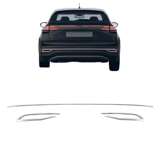 Volkswagen Taigo Krom Arka Difizör Çıtası 3 Parça 2020 Üzeri 