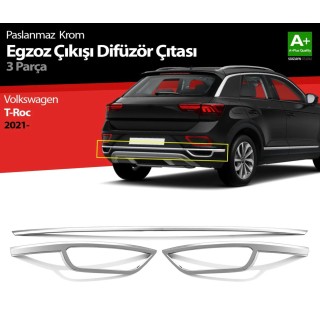 Volkswagen T-roc Krom Egzoz Difüzörü 2021 Üzeri