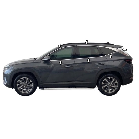 Hyundai Tucson Krom Cam Çerçeve 2021 Üzeri Uyumlu Hyundai Tucson Krom Cam Çerçeve 2021 Üzeri Uyumlu