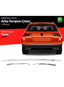 Volkswagen Tiguan Krom Arka Tampon Çıtası 2016-2020 Uyumlu 
