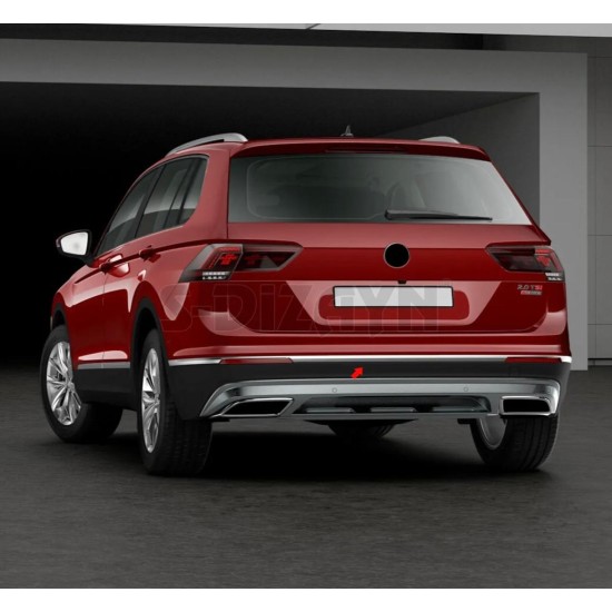 Volkswagen Tiguan Krom Arka Tampon Çıtası 2016-2020 Uyumlu