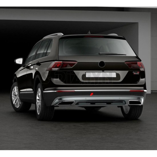 Volkswagen Tiguan Krom Arka Tampon Çıtası 2016-2020 Uyumlu 