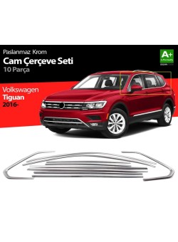 Volkswagen Tiguan Krom Cam Çerçeve 2016-2020 Uyumlu 