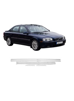 Volvo S80 Krom Cam Çıtası 6 Parça 1996-2006 Uyumlu 