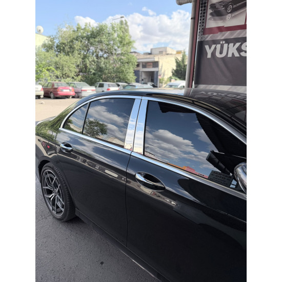 Mercedes E Serisi W213 Krom Kapı Direk Nikelajı 2021-2023 Uyumlu 